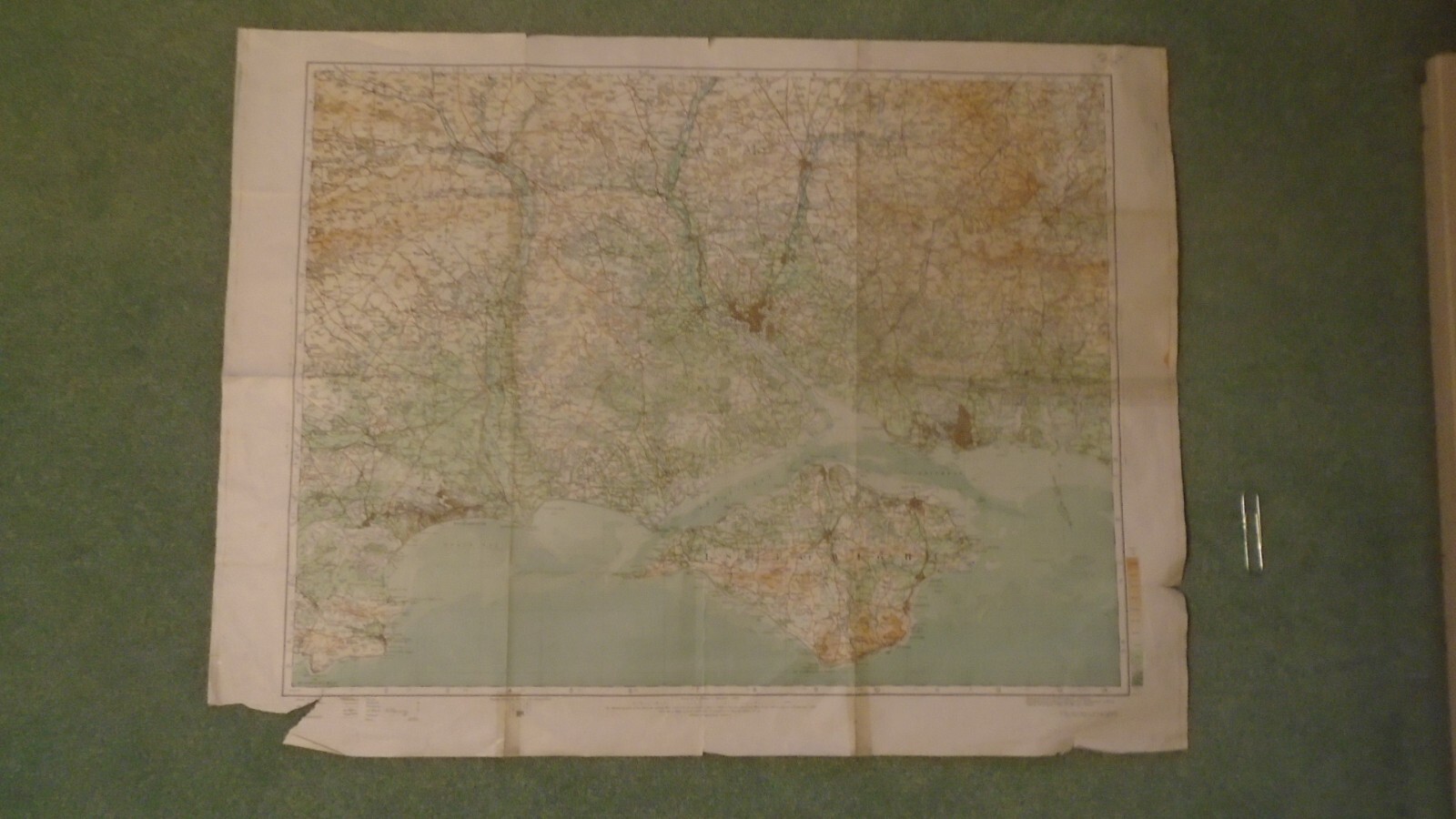 0.5″ 1911 OS Map Southampton Gosport Salisbury Ryde Shanklin Godshill Brownsea