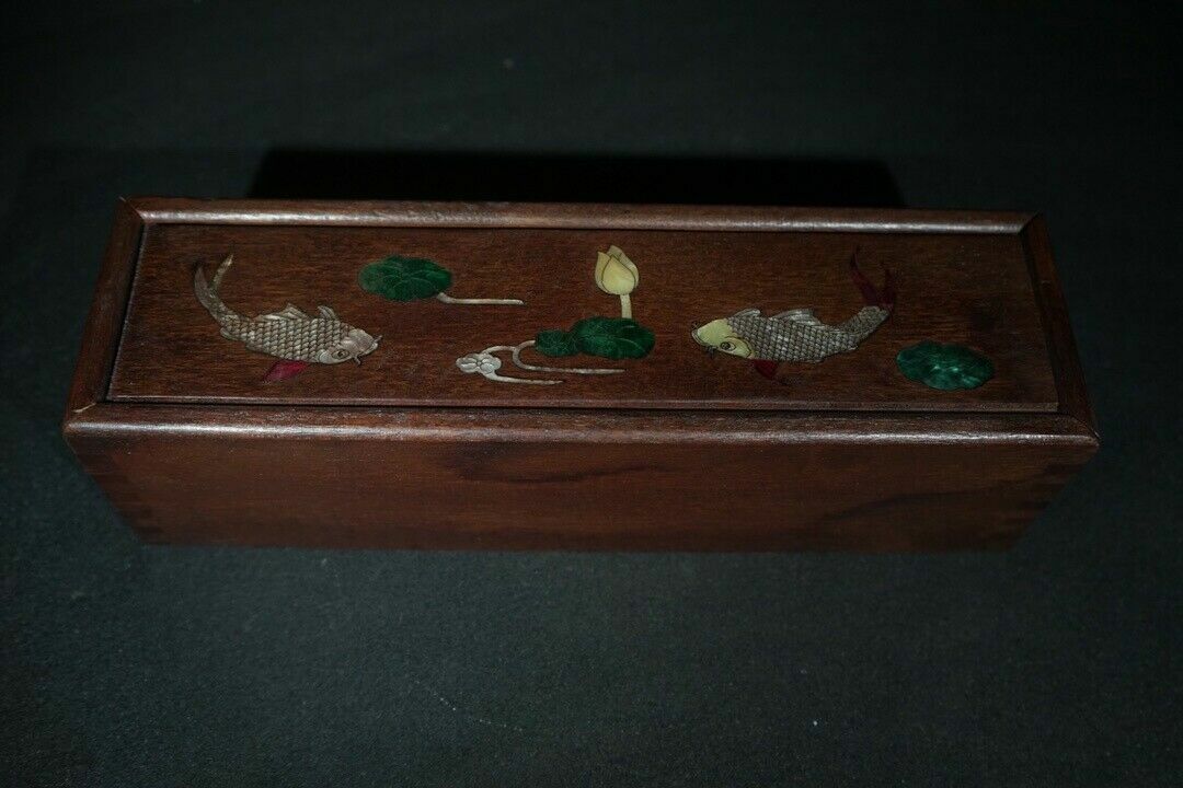 Chinese Natural Rosewood Inlaid shells Handmade Exquisite Boxes 103745