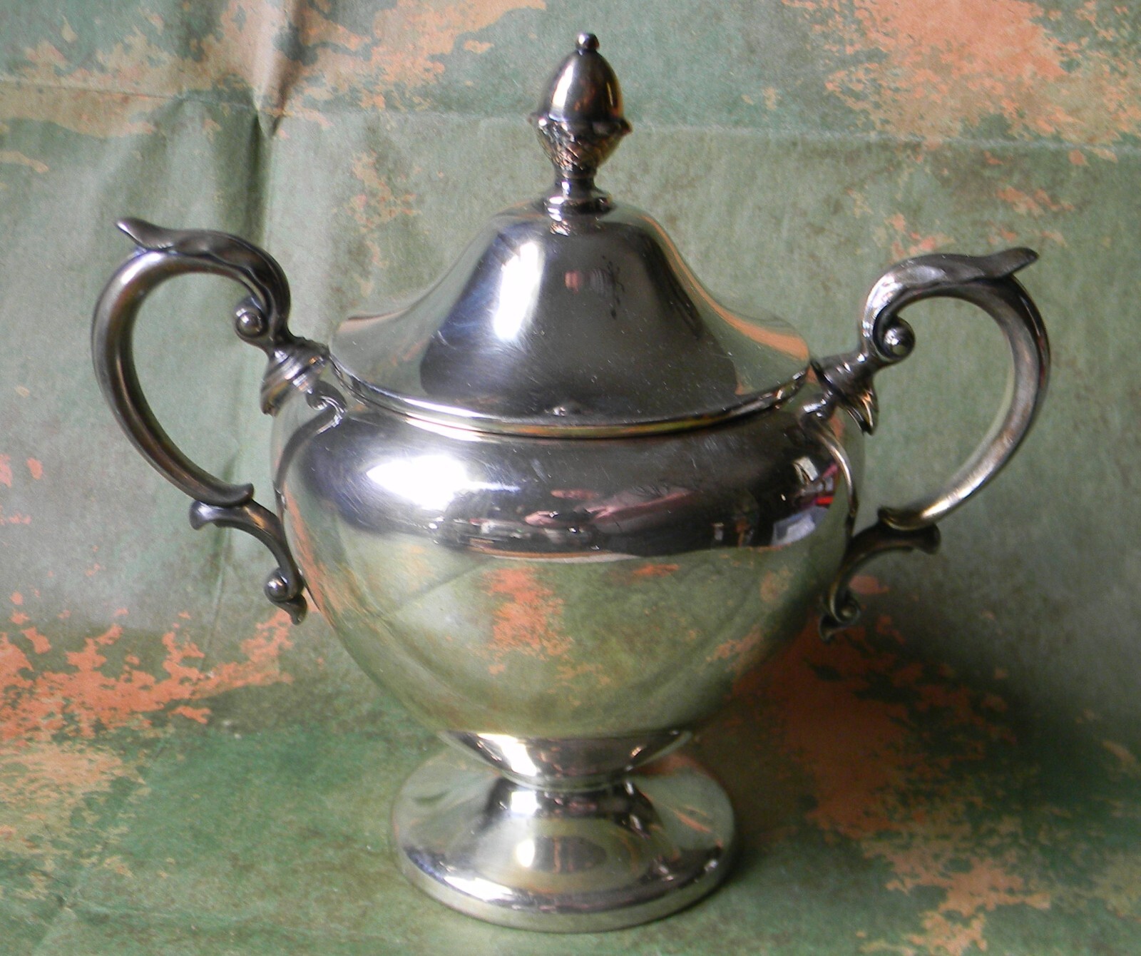 Wallace Silver (Silverplate, Hollowware) ~ ALDEN ~ Sugar Bowl & Lid, 4in, #9655S