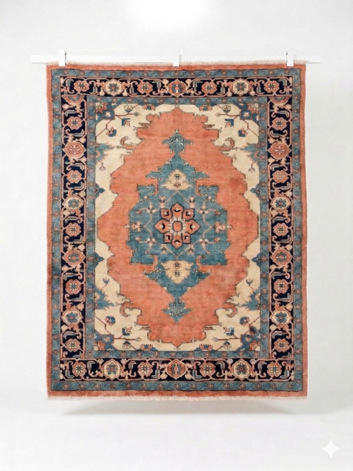 Rare 19th Century Fine Keraja-Design Rug 5’6” X 6’3” Handmade Hand Knotted