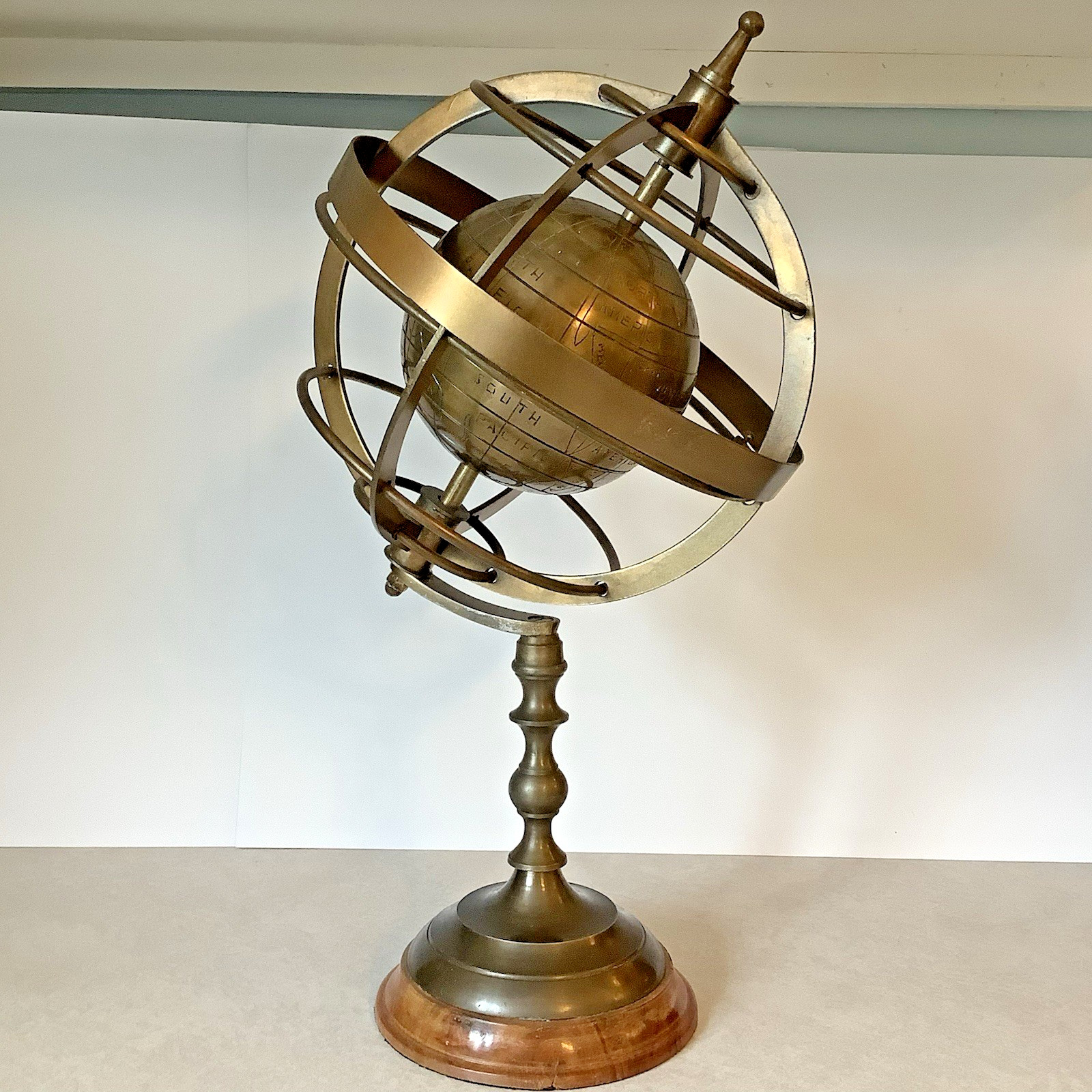MCM Nautical Solid Brass GLOBE Armillary SPHERE Vintage Nautical Astrolabe