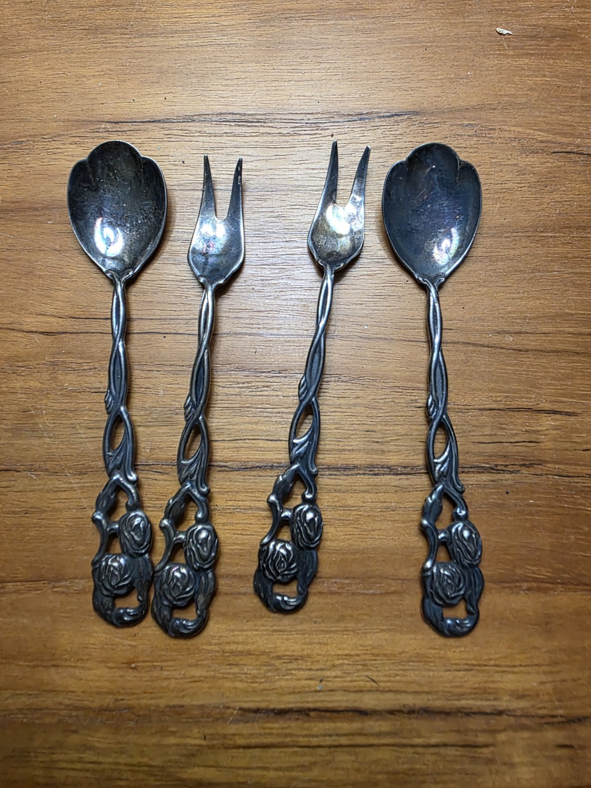 Set of 2: Nils Johan P.R NS ALP Silver Plate Fork & Spoon (Sweden) Small 4″