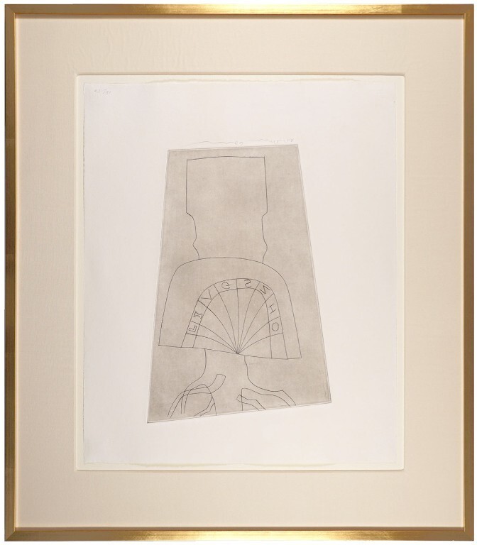 Ben Nicholson Japan Woodblock Prints “Turkish Sundial and Tree” 46.5x38cm 1967