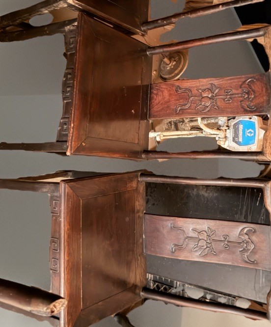 Antique Chinese Wood Chairs Set of 3 at $600 or $200 for each!