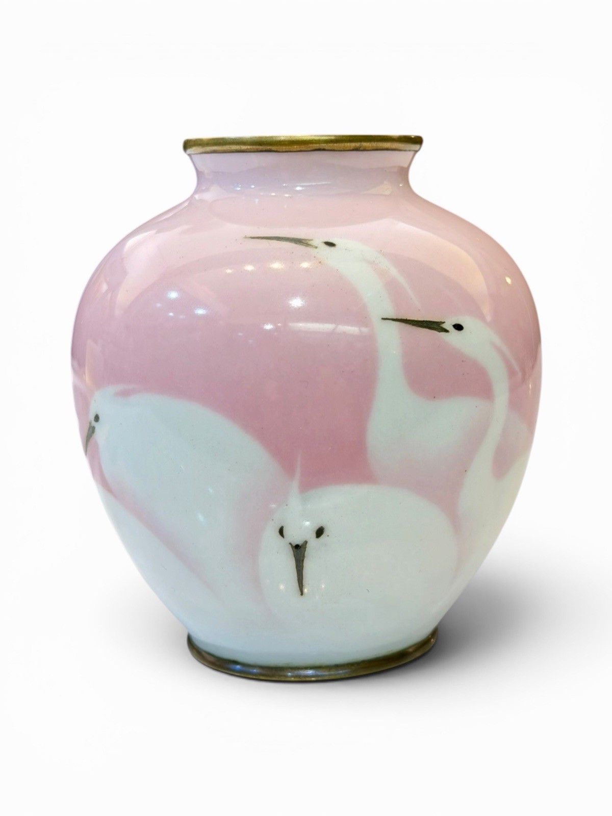 Fine Japanese Musen Cloisonné Enamel Cabinet Vase Attributed to Gonda Hirosuke
