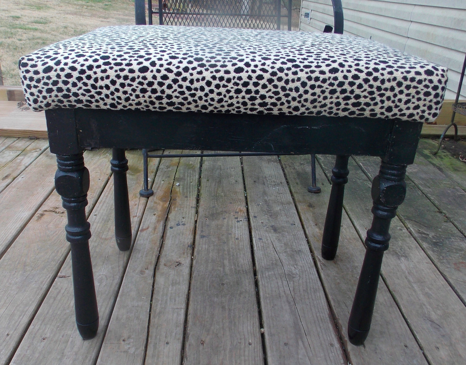 Black Leopard Print Vanity Bench (JLC-VB-94)
