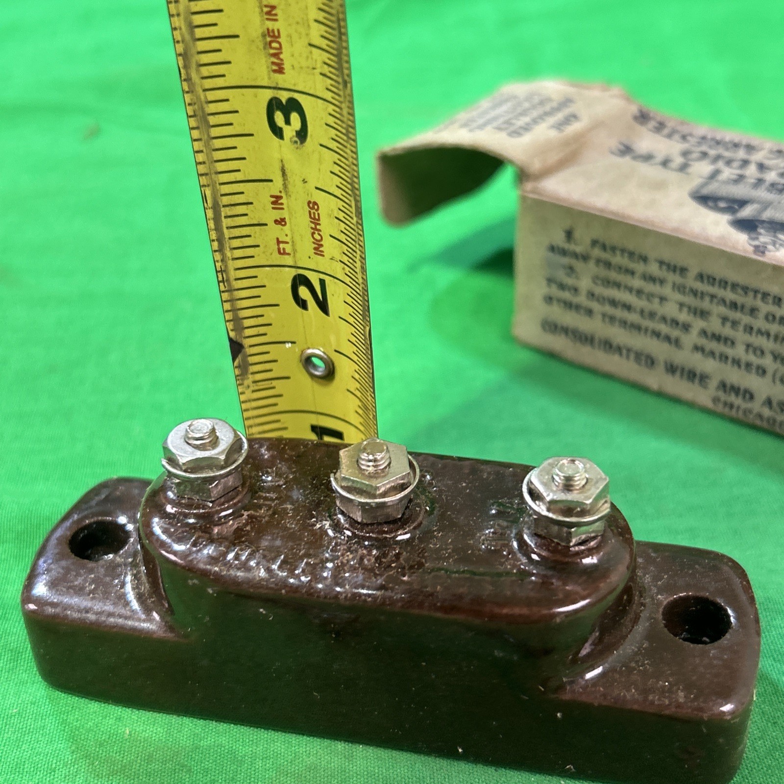 NOS Consolidated Wire Corp. 1616 Doublet Lightning Arrester, Original Box Unused