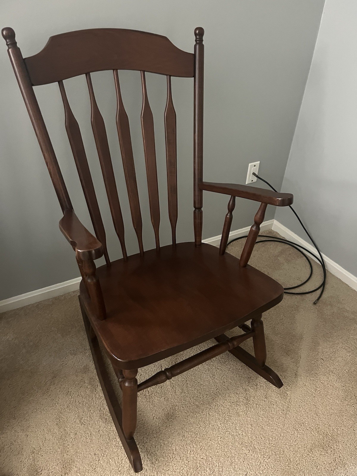 Rustic brown rocking chair