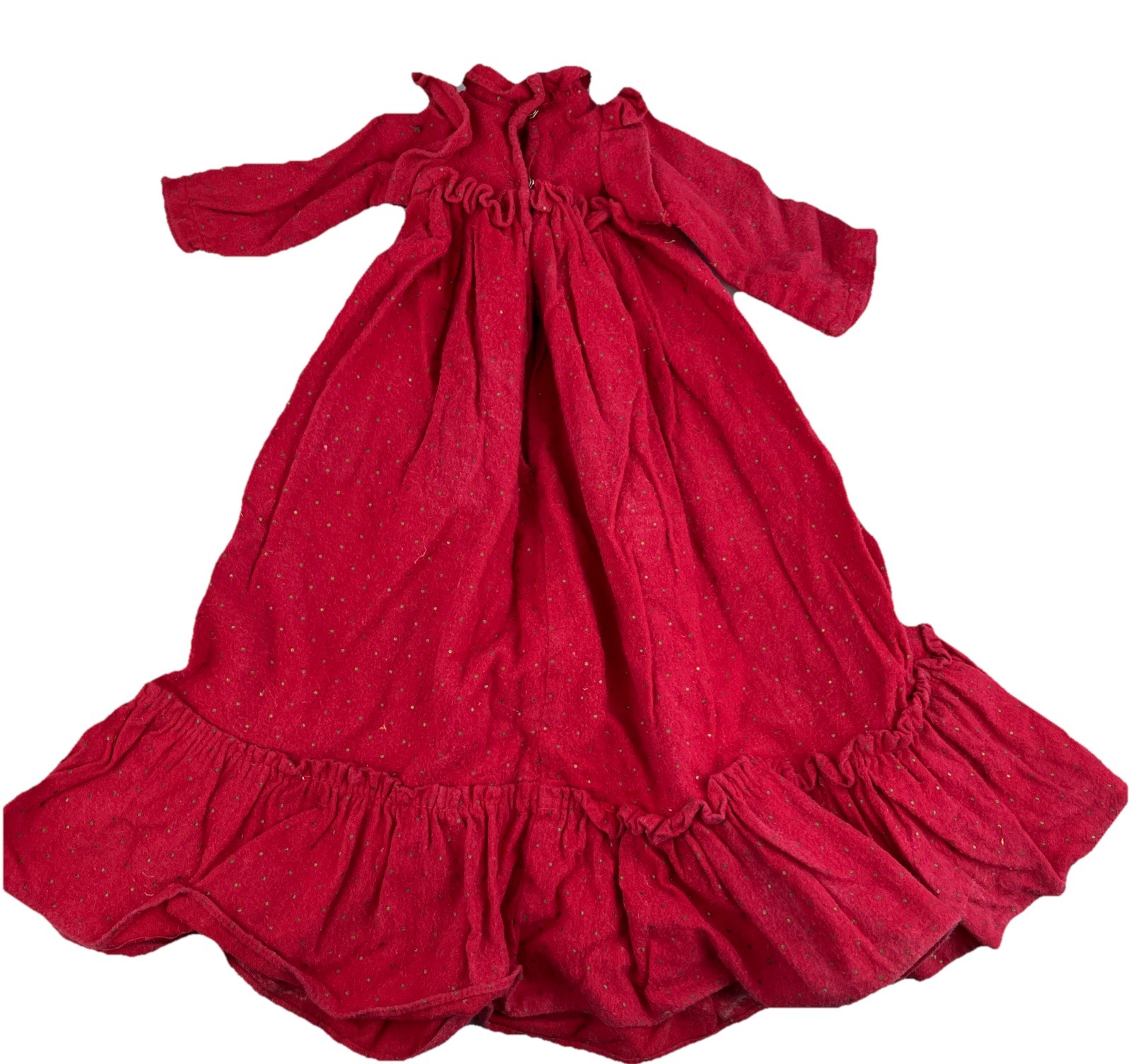 Antique Edwardian Victorian Hot Pink Cotton Flannel Dress