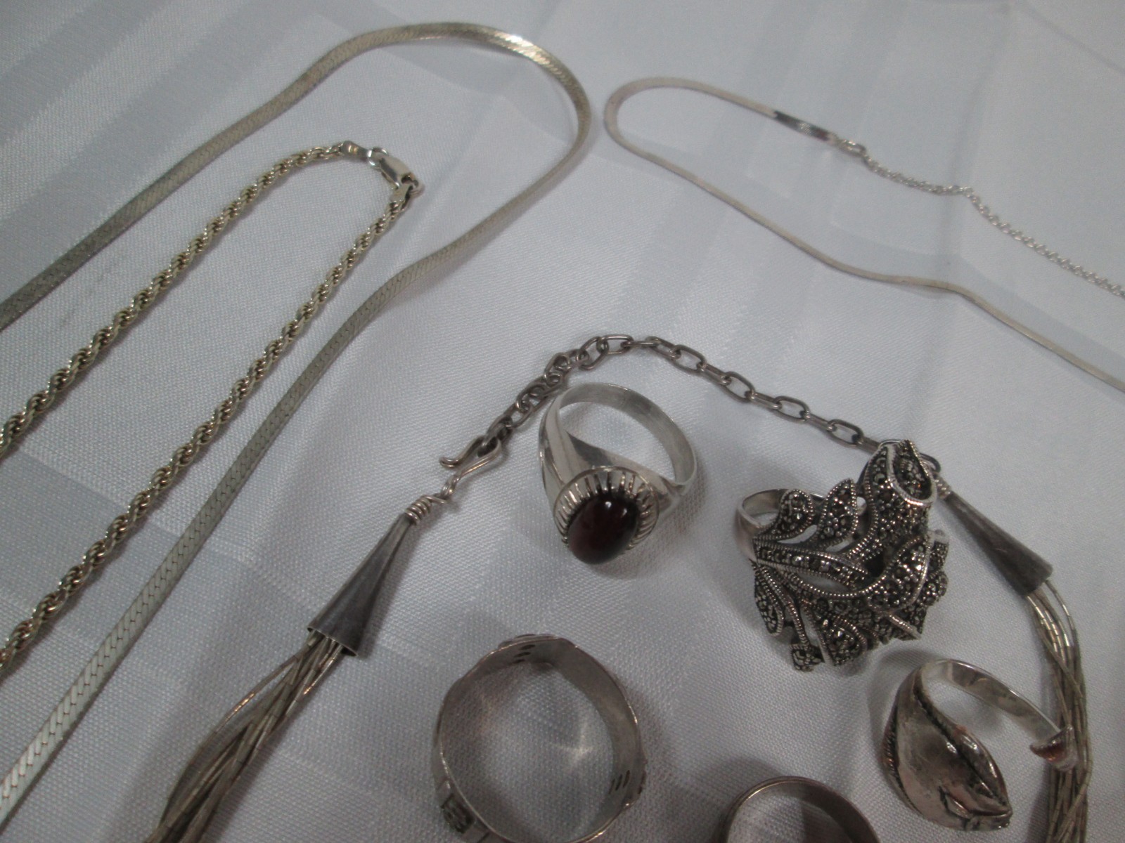925 Sterling Silver 322 Grams Lot Necklaces Bracelets Charms Rings NOT SCRAP