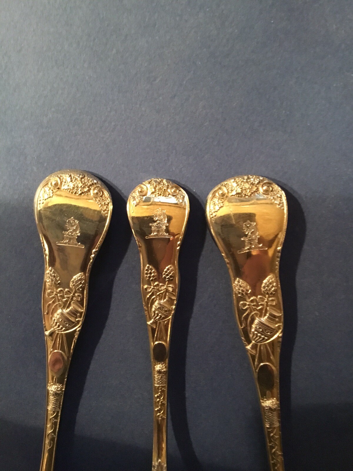 BACCHANALIAN – GILT- STERLING – THREE (3) PIECE – BERRY SET – 1869-1870 LONDON