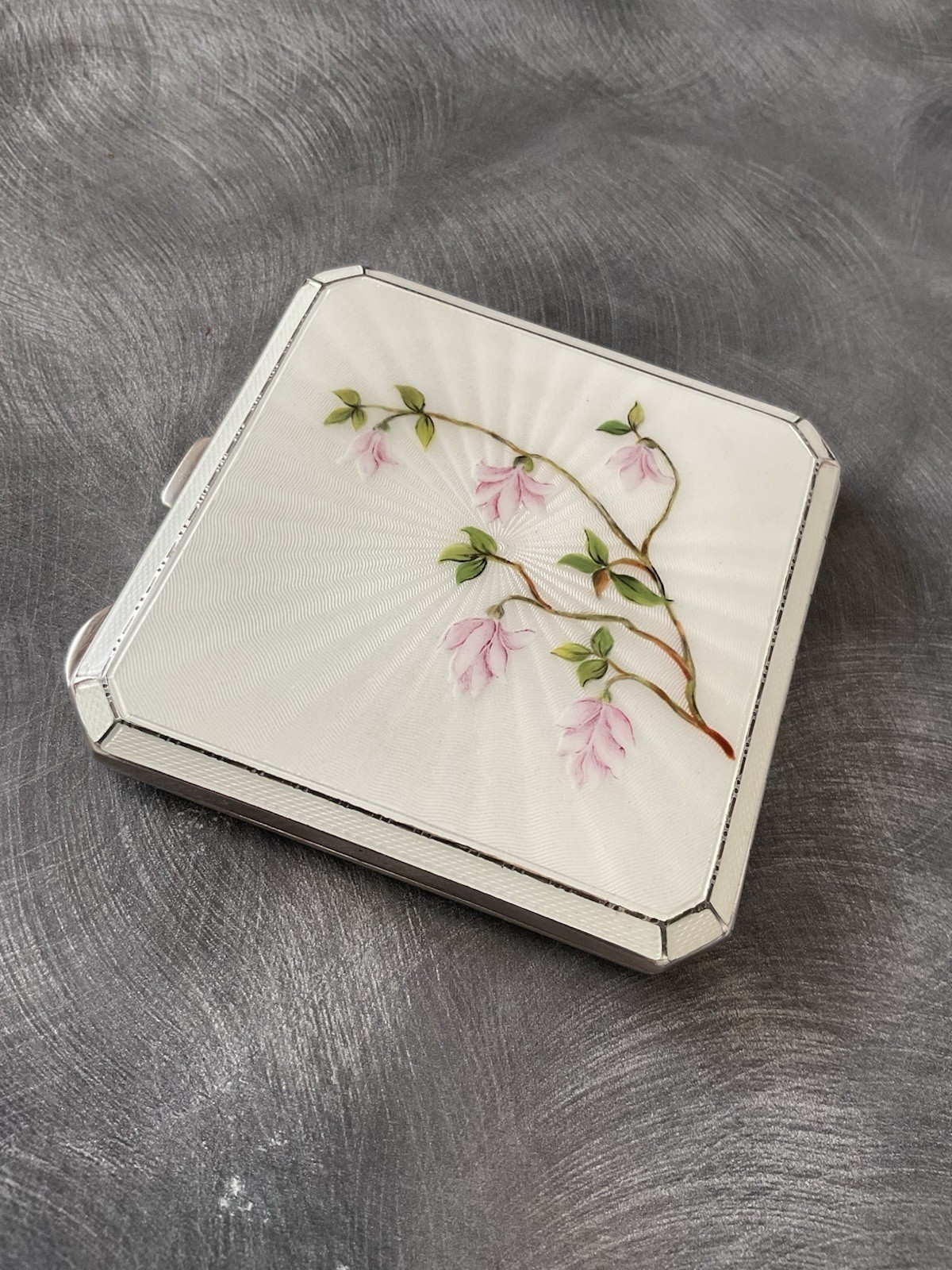 SUPERB SOLID SILVER ENAMEL CIGARETTE CASE TURNER & SIMPSON B’HAM 1935 130.5g