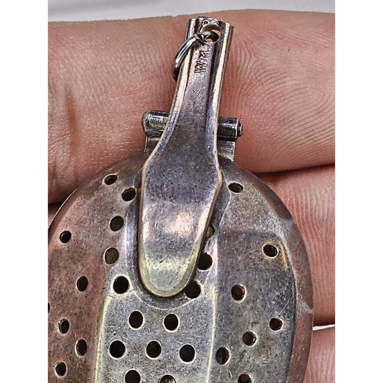 Vintage Silver Plated Tea Spoon & Pendant W/ 18″ Base metal Chain (Tarnished)
