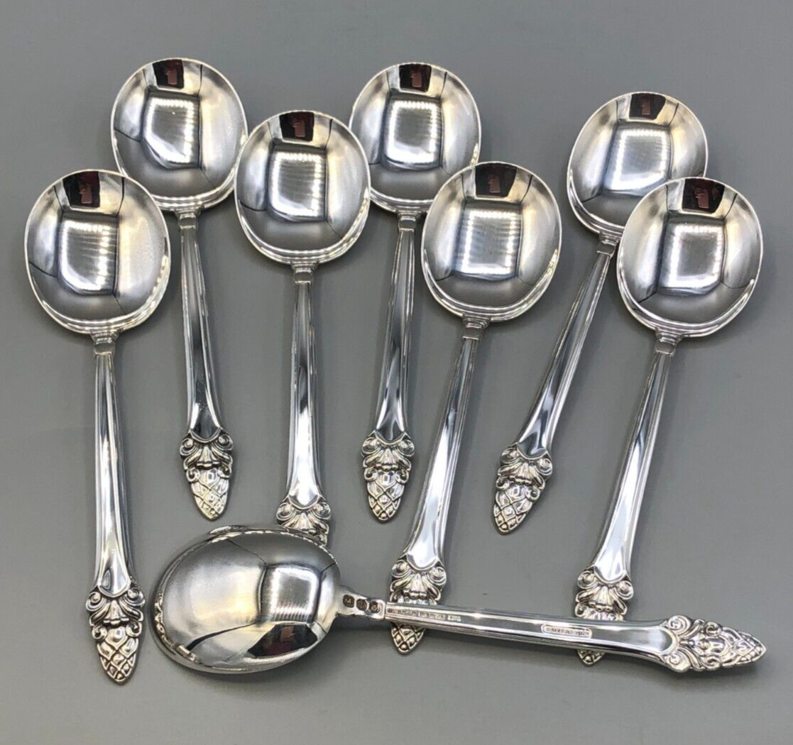 Sovereign “Pineapple” by Gorham Sterling Silver set of 8 Cream Soup Spoons