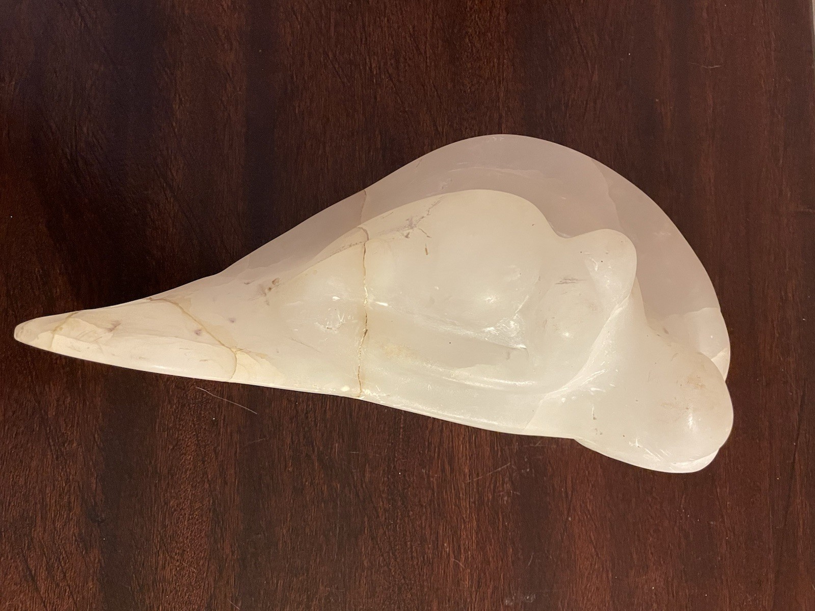 Large Abstract White Jade Sculpture – 11″ x 5″ – 6 lbs