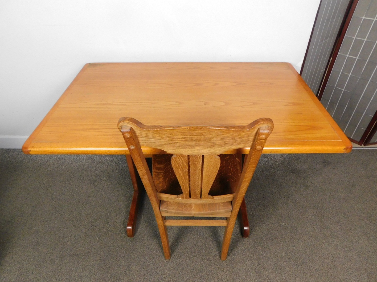 Mid Century Danish Modern 1970s Solid Teak Desk 48″ Trestle Table Vintage Retro