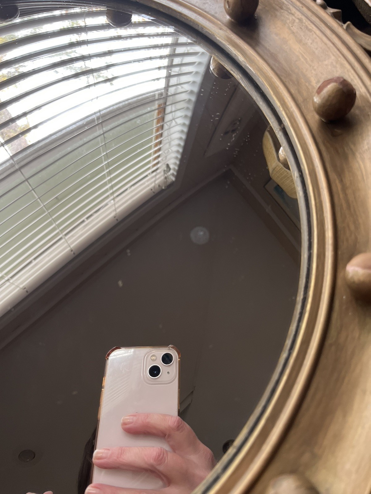 Antique Wood American Eagle Convex Mirror Federal Patriotic