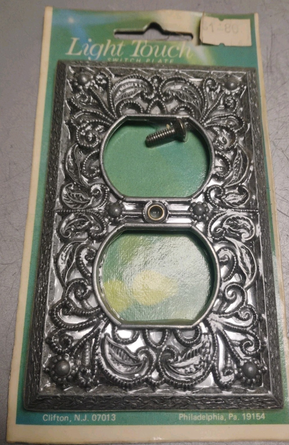 Vintage Edmar Brass Outlet Plate Cover Art Deco Hollywood