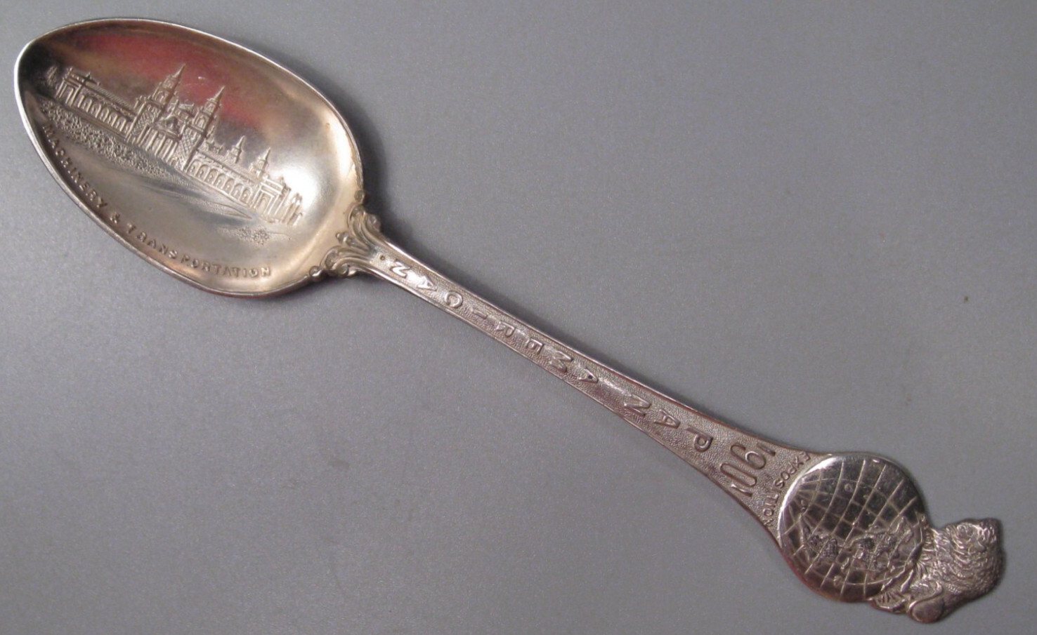 Sterling Silver .925 1901 PAN American Expo Souvenir Spoon. 26.3g, 6″ #2