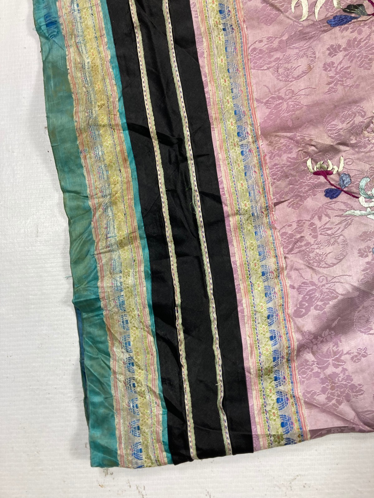 Antique Chinese Silk Embroidered Manchu Qing Dynasty style Woman’s Robe 133x86cm
