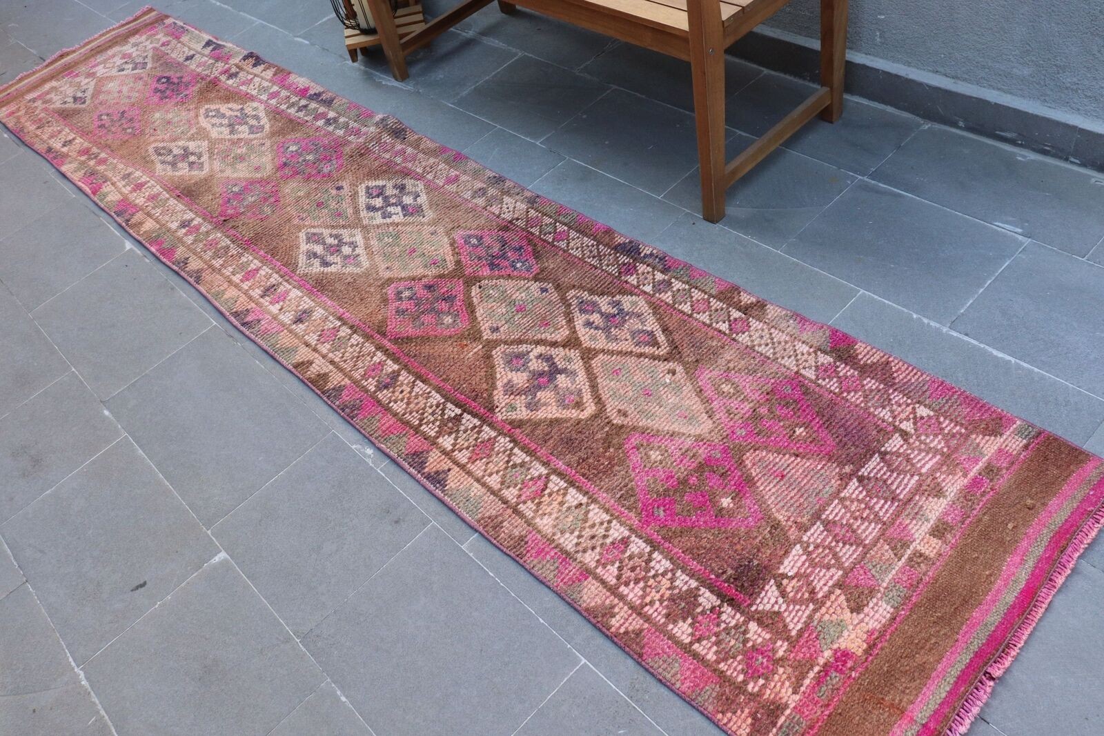 2.4×11.7 ft Runner Rugs, Turkish Rug, Vintage Rug, Wool Rugs, Moroccan Rug