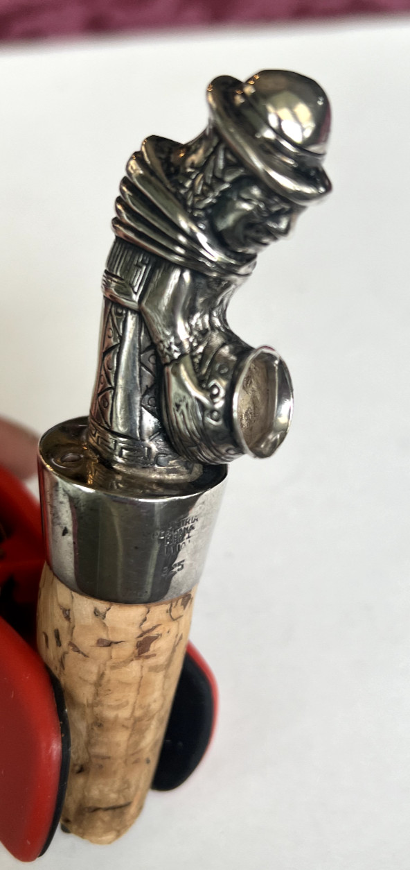 Vintage Sterling Silver 925 Peruvian Figural Bottle Pourer, Austria