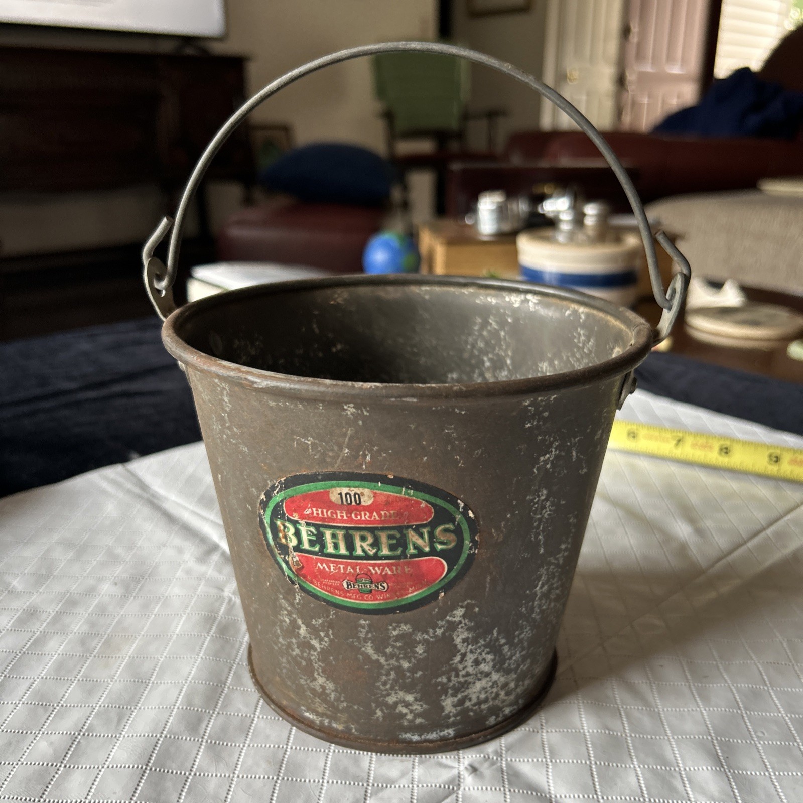 Vintage Behren’s Metal Bucket #100 High Grade Metalware 5”