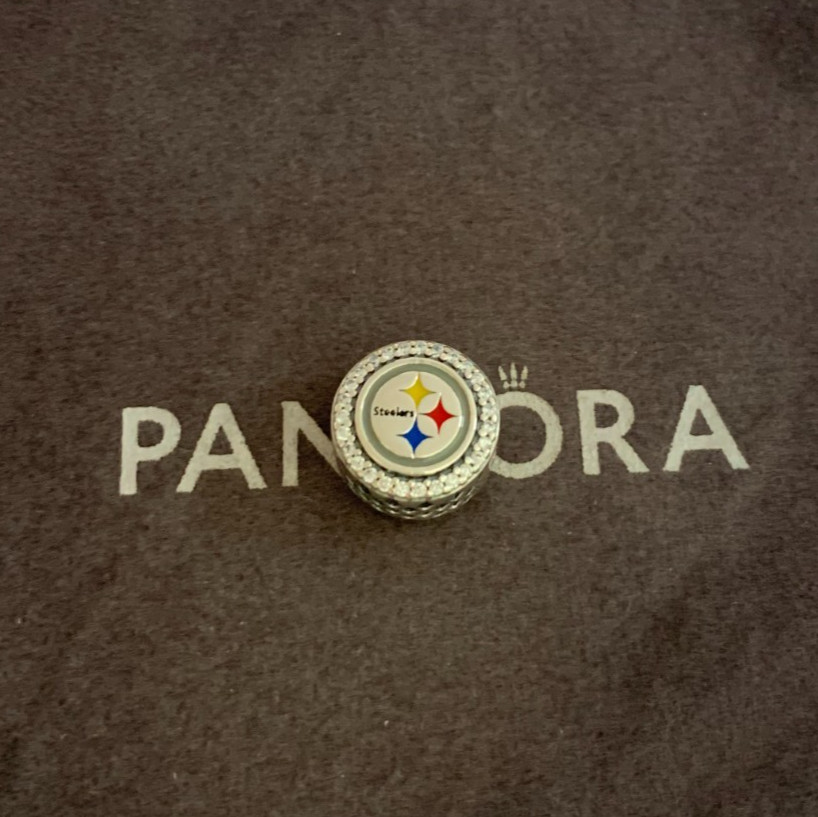 Pandora Pittsburgh Steelers Dangle Charm S925 Sterling Silver Pre-owned