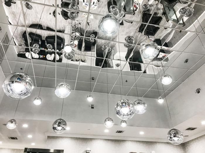 Glassless Shatterproof Mirror Ceiling Tiles – 2FT x 2FT, Box of 10, Silver – Dur