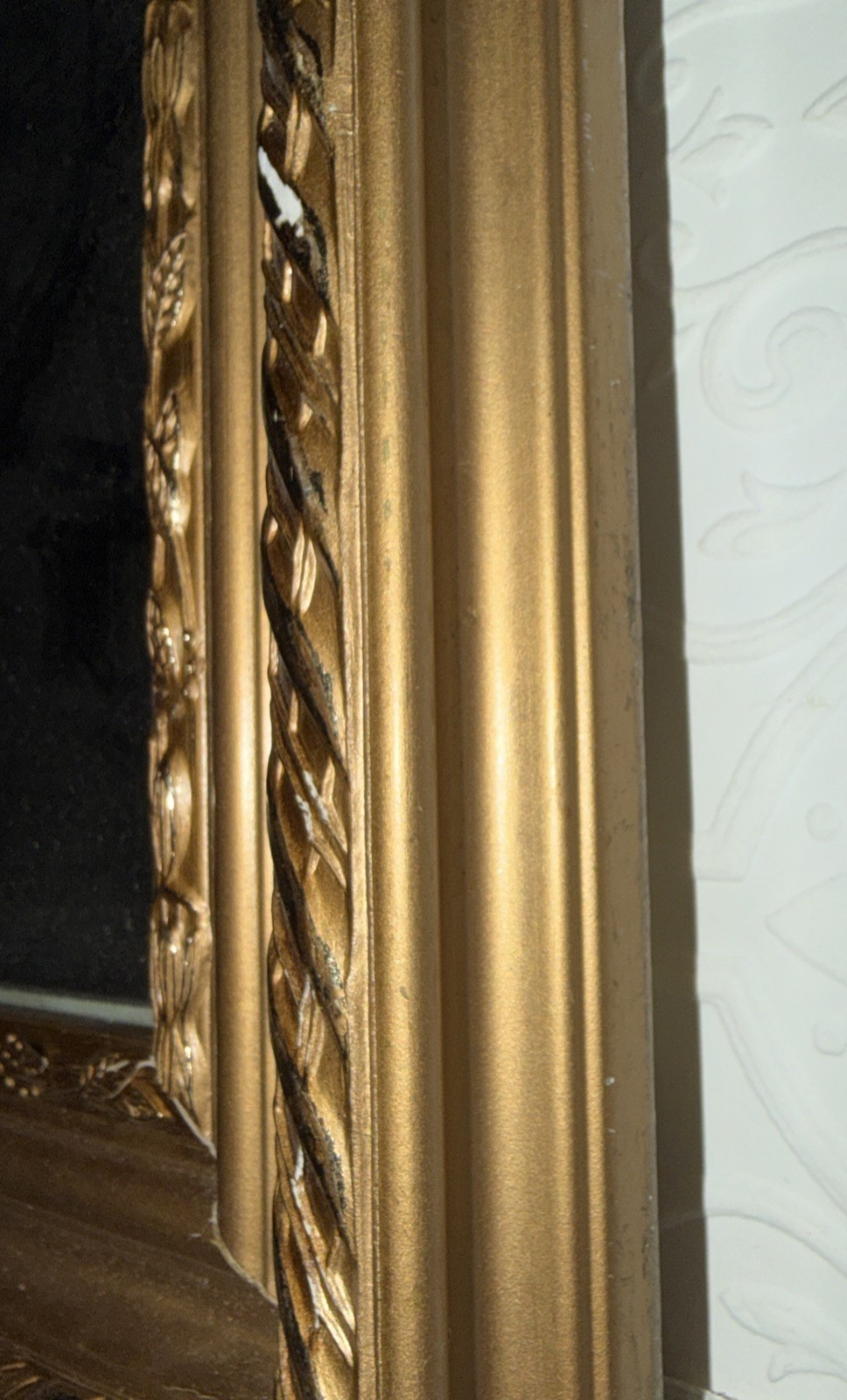 Vintage Ornate Gold Tone Rectangular Wall Mirror 20×24