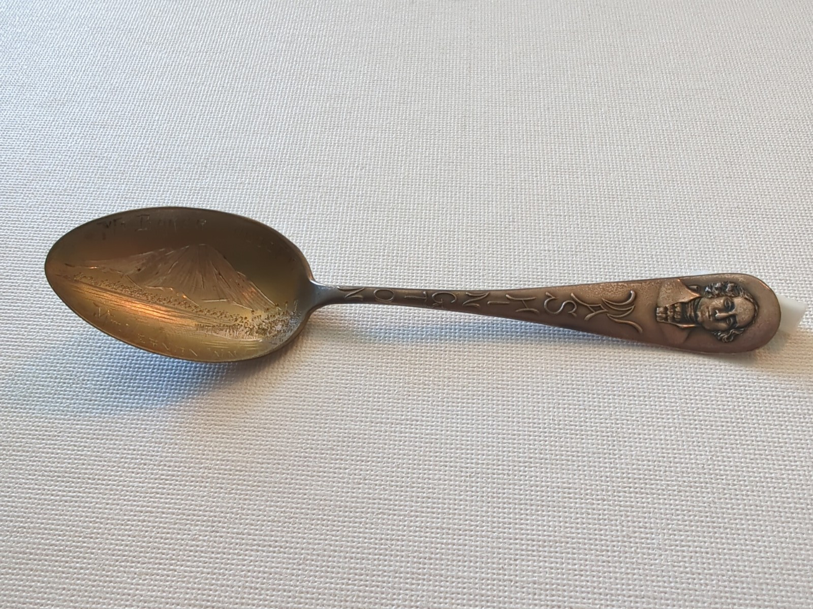 Antique Engraved 1907 R. Harris & Co Sterling Spoon Mount Baker Mount Vernon WA