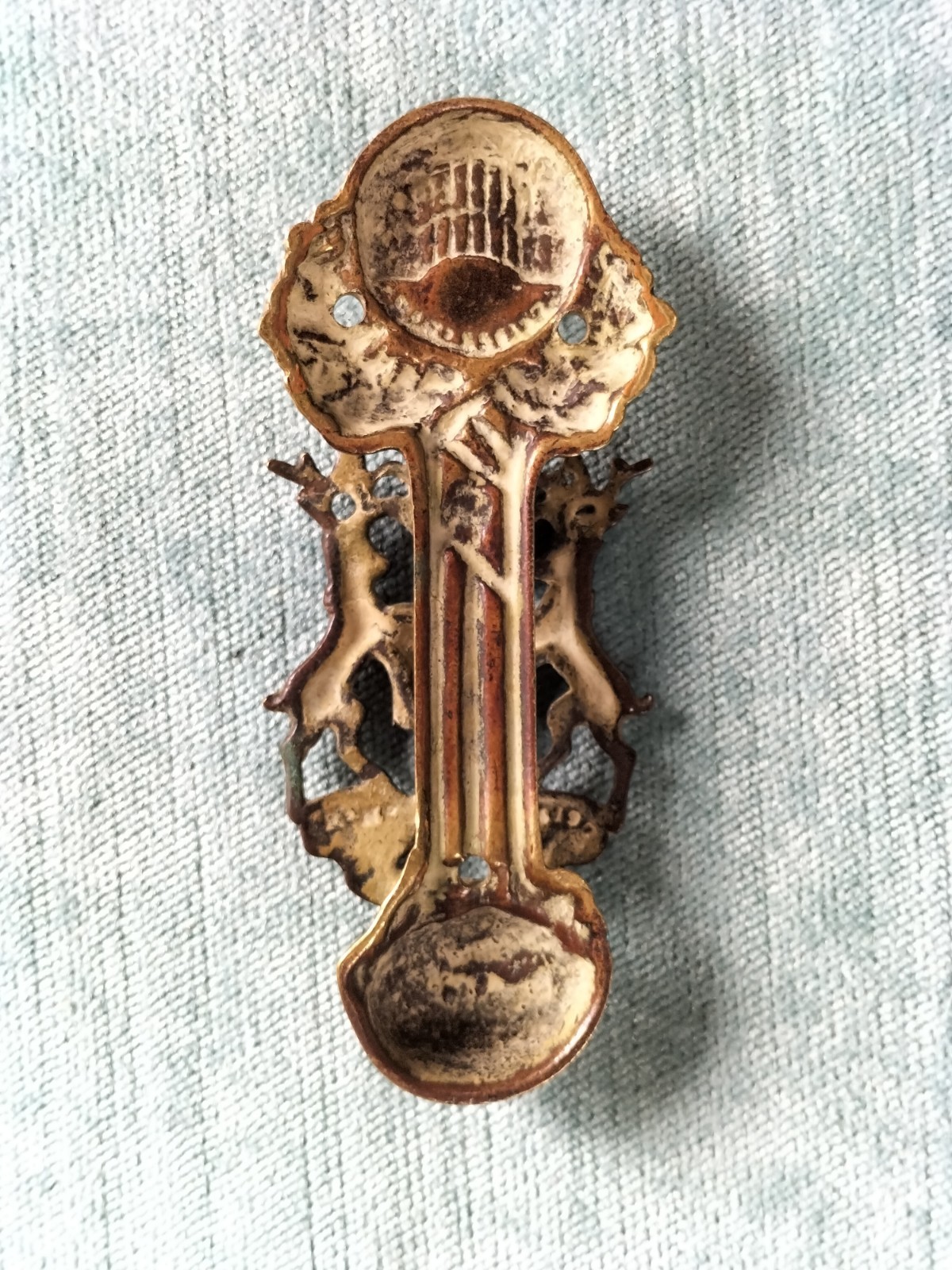 Buxton Crescent Door Knocker, Brass, Vintage, 11cm L
