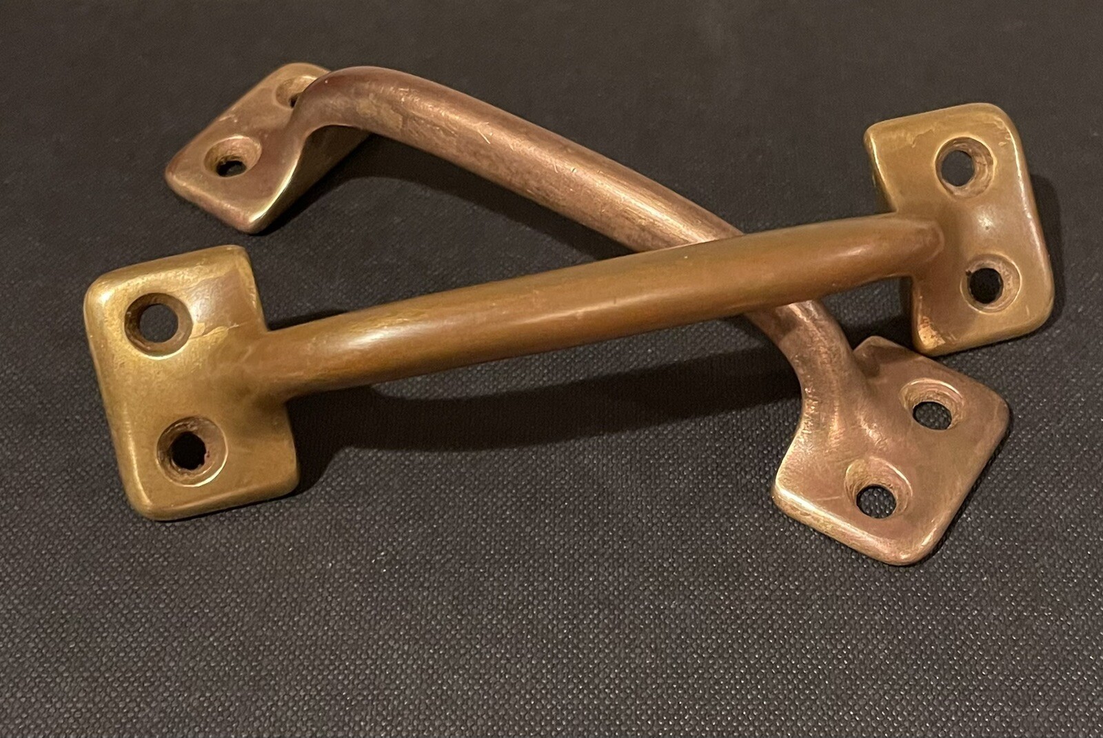 Vtg Cabinet Door Handle Sash Lift Drawer Pull Brass Antique Original 20s 30s OLD