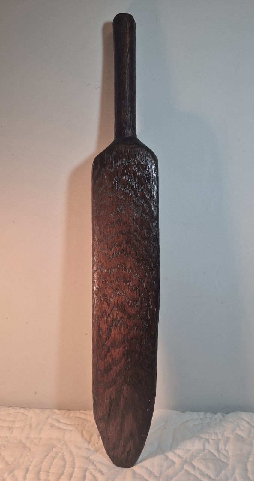 1800’s Antique Laundry Paddle Rug Beater Handmade Dark Wood Primitive Folk Art
