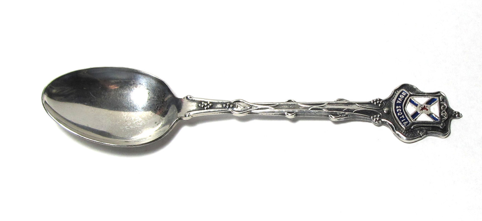 Nova Scotia Silver Plated Enamel Souvenir Spoon Exquisite EJ LTD WAPW England