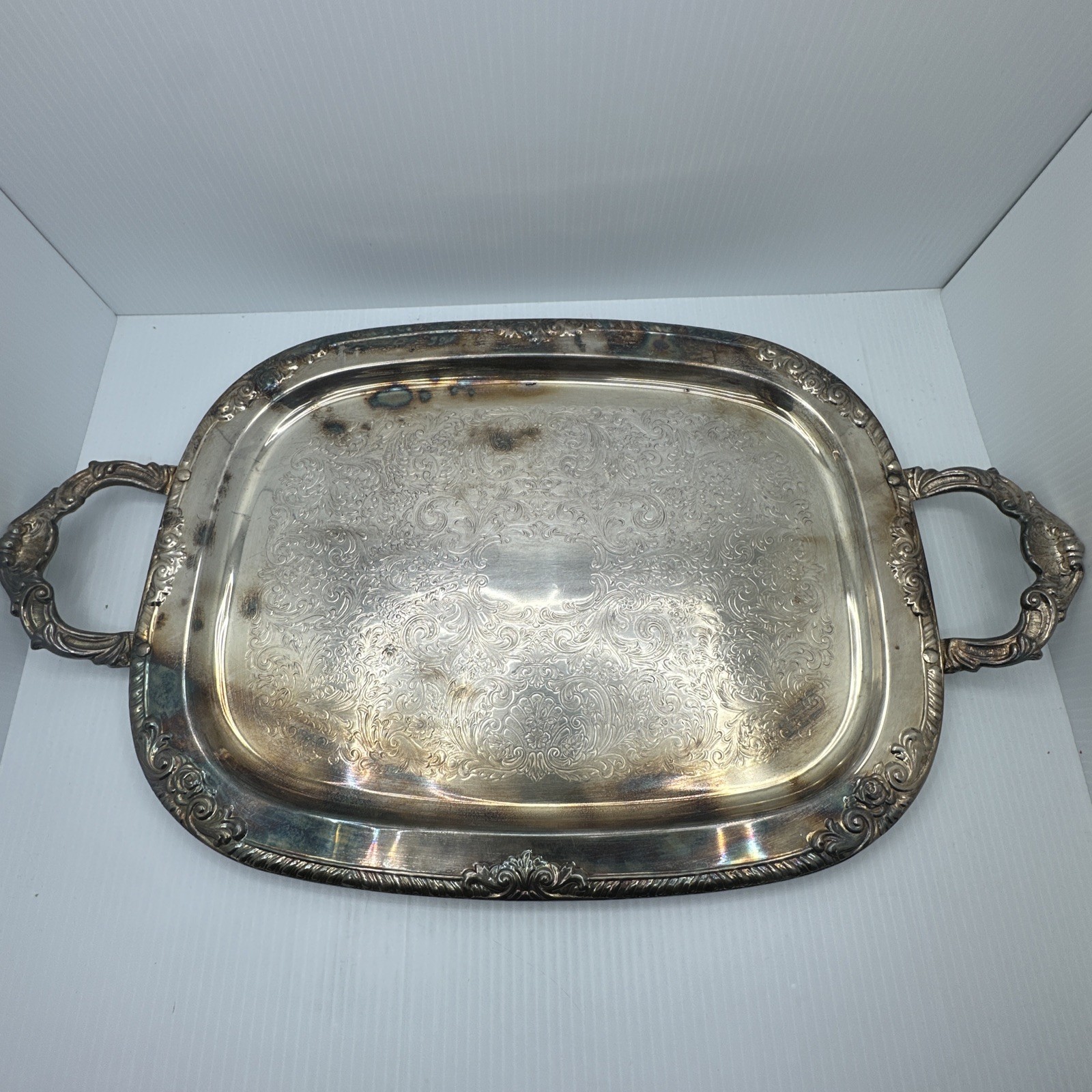 Eton Silver Plate Serving Platter Tray Heavy Lifetime Guarantee Decor