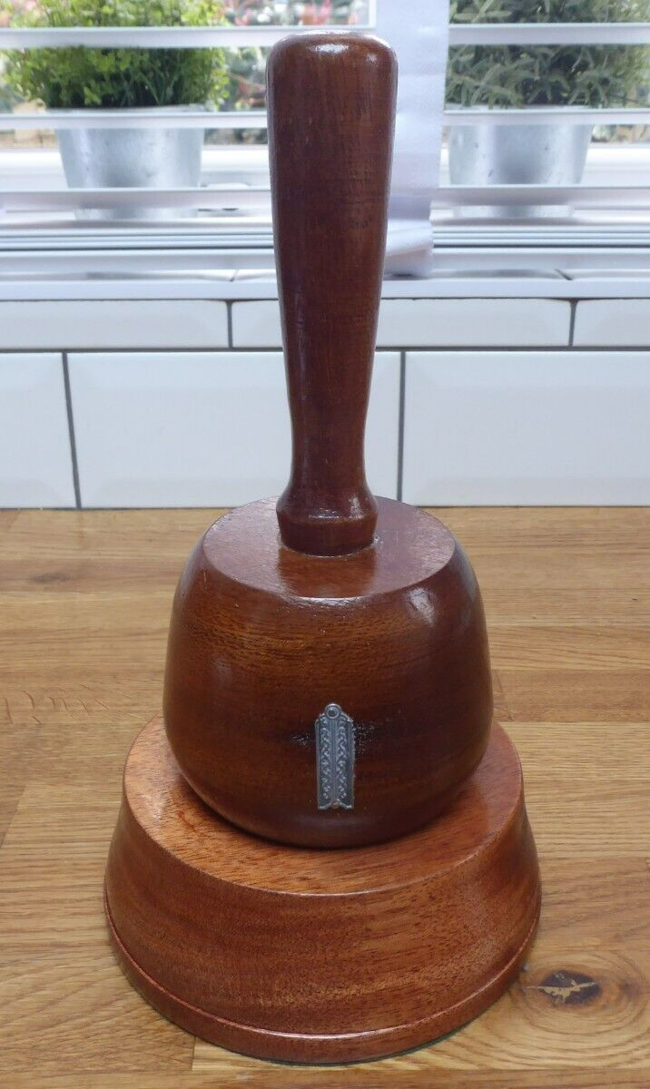 Antique Ceremonial Mason’s Mallet & Stand Hand Turned Wooden Carving Mallet
