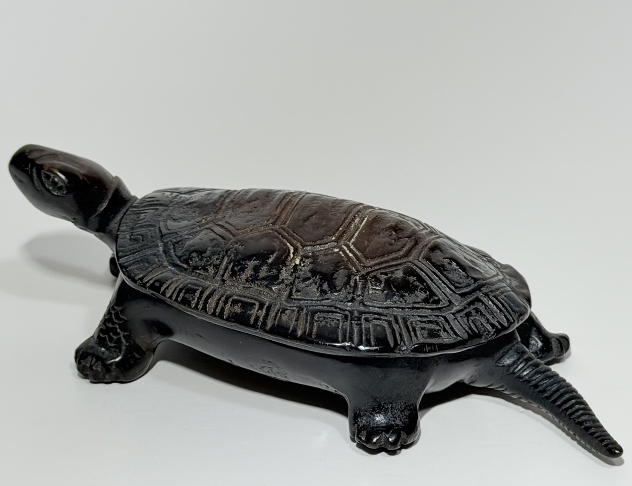 Antique Japanese Meiji Style Bronze Turtle. Tortois. Unmarked. 5 3/8″ Long