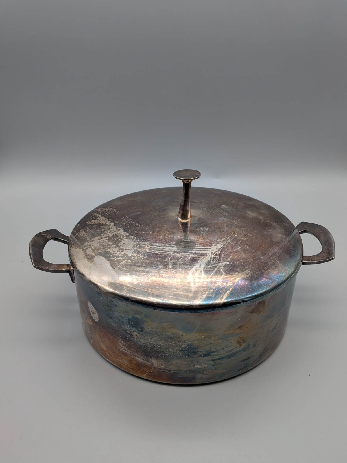 Reed & Barton Casserole Pan Silverplate 1163 w/ Lid Vtg MCM