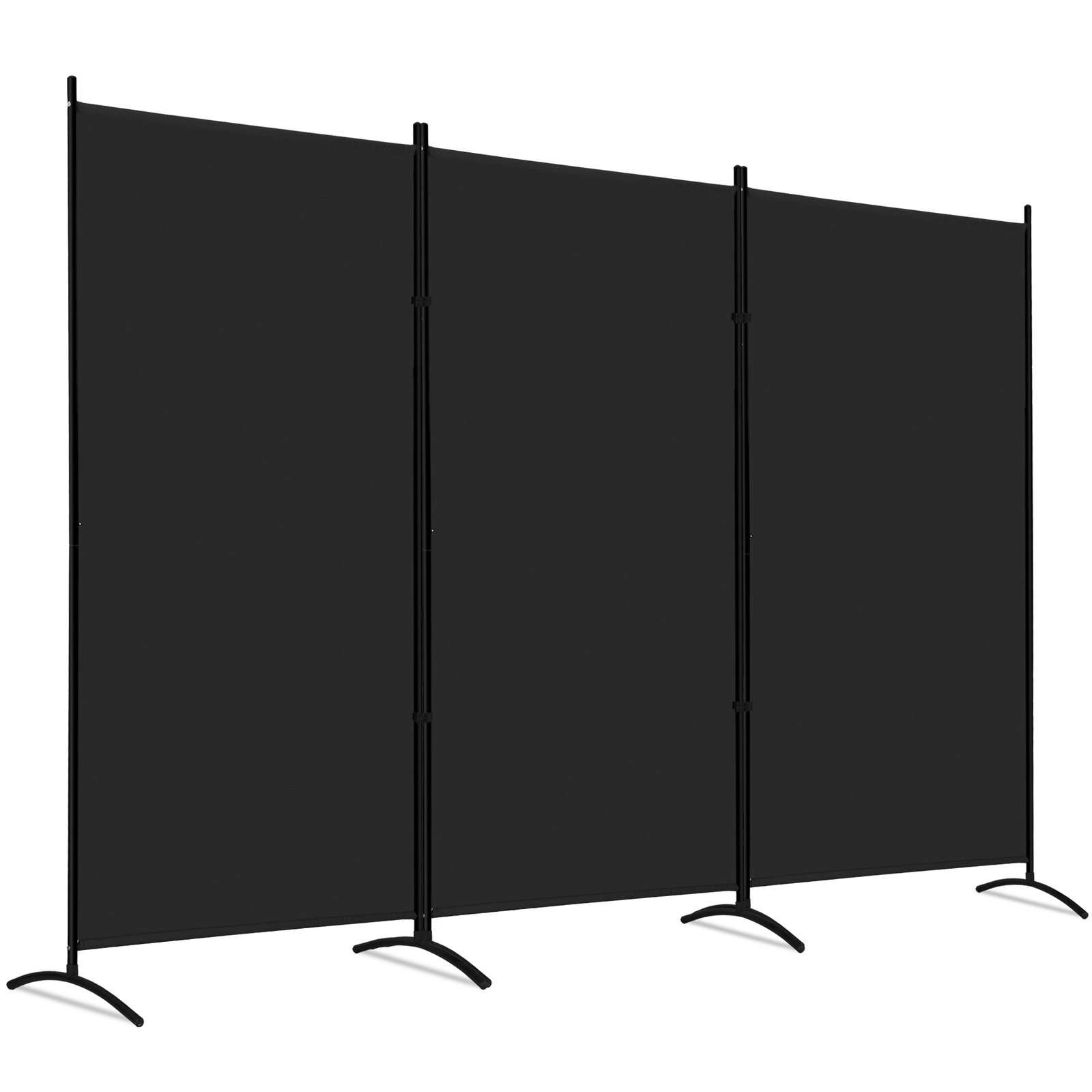 3 Panel Folding Partition Privacy Screens Freestanding Fabric Room Panel Black