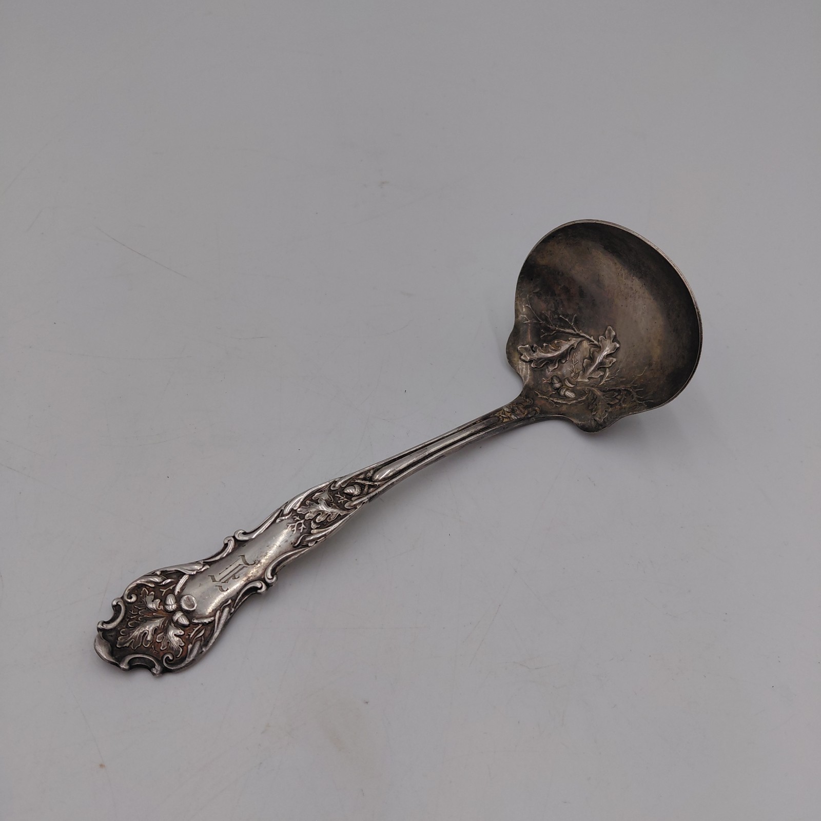 Vtg 1847 Rogers Bros LADLE 7″ Acorn Pattern Silver Plate XS Triple Gravy Spoon