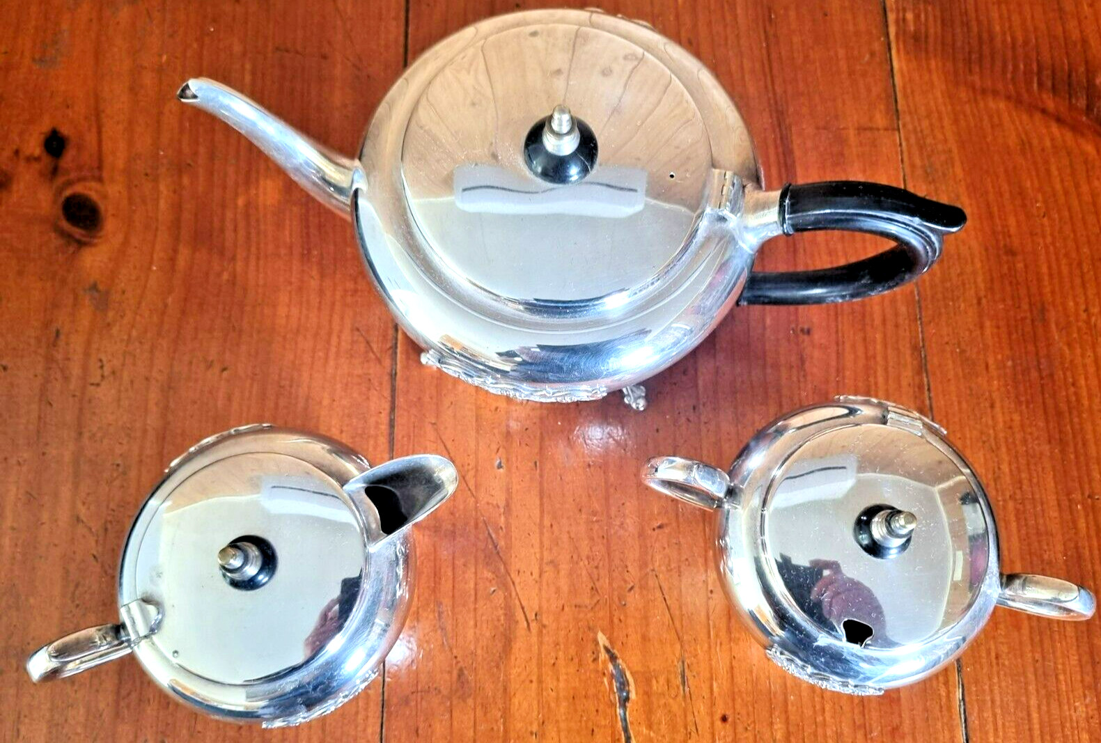 Paramount.K.G Luke. Triple Plated Silver .Tea Pot , Creamer and Sugar Bowl.