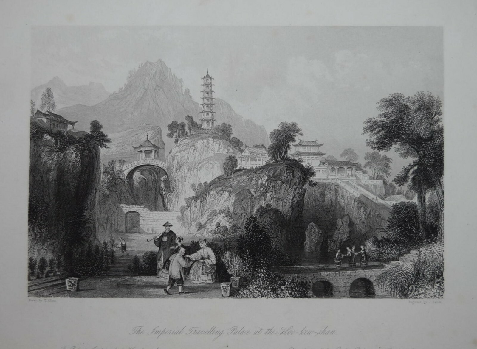 CHINA – IMPERIAL TRAVELLING PALACE AT THE HOO-KEW-SHAN BY THOMAS ALLOM, 1843