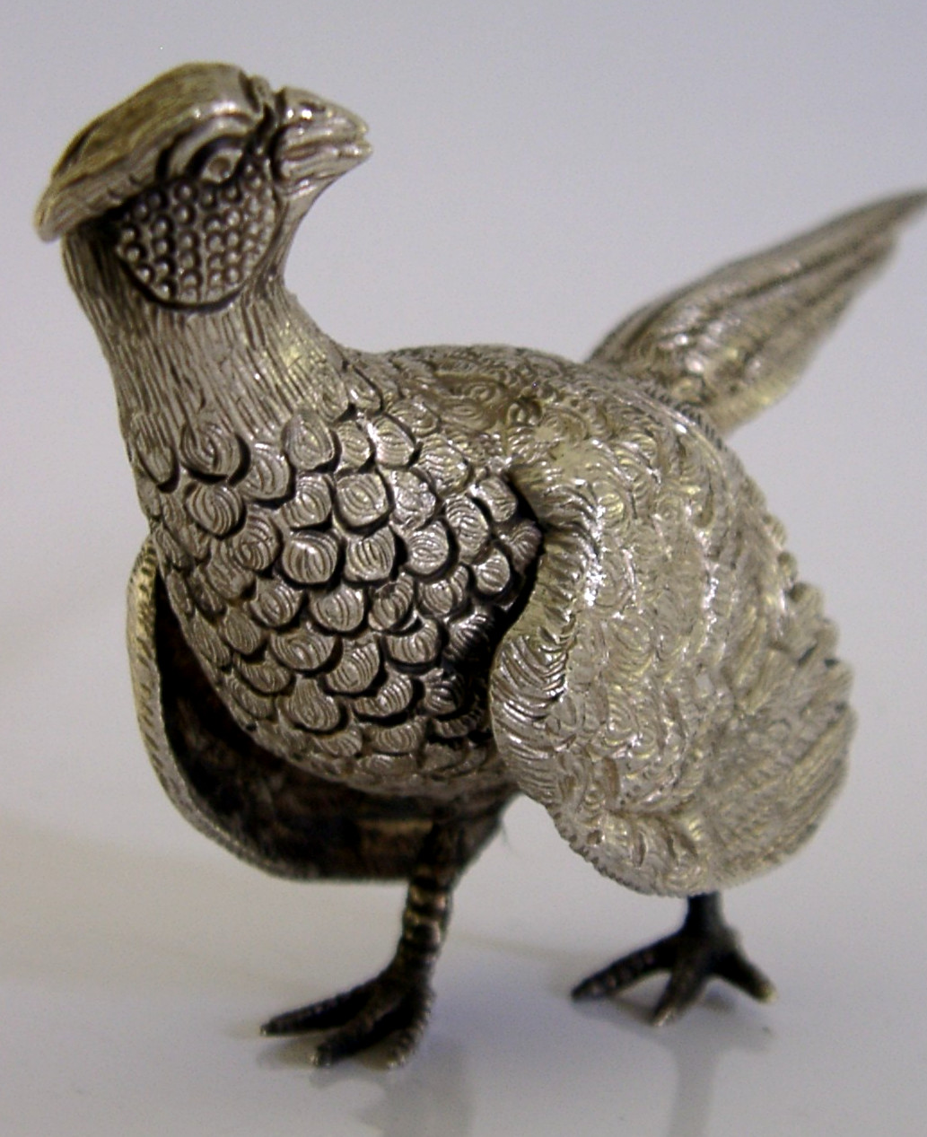 HEAVY 200g STERLING SILVER PHEASANT BIRD FIGURE 1998 HUNTING SHOOTING ANIMAL