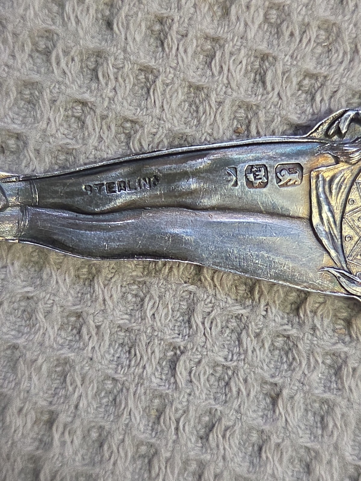 Superb c. 1906 Native American Sterling Silver Souvenir Spoon 5.2″ 925