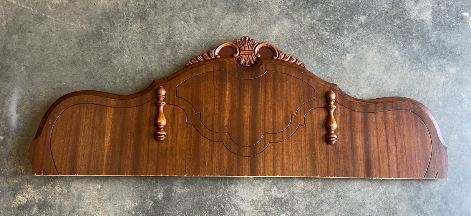 Atq Carved Wood Pediment Salvage Mantel Buffet Top Original Finish 50 3/4”