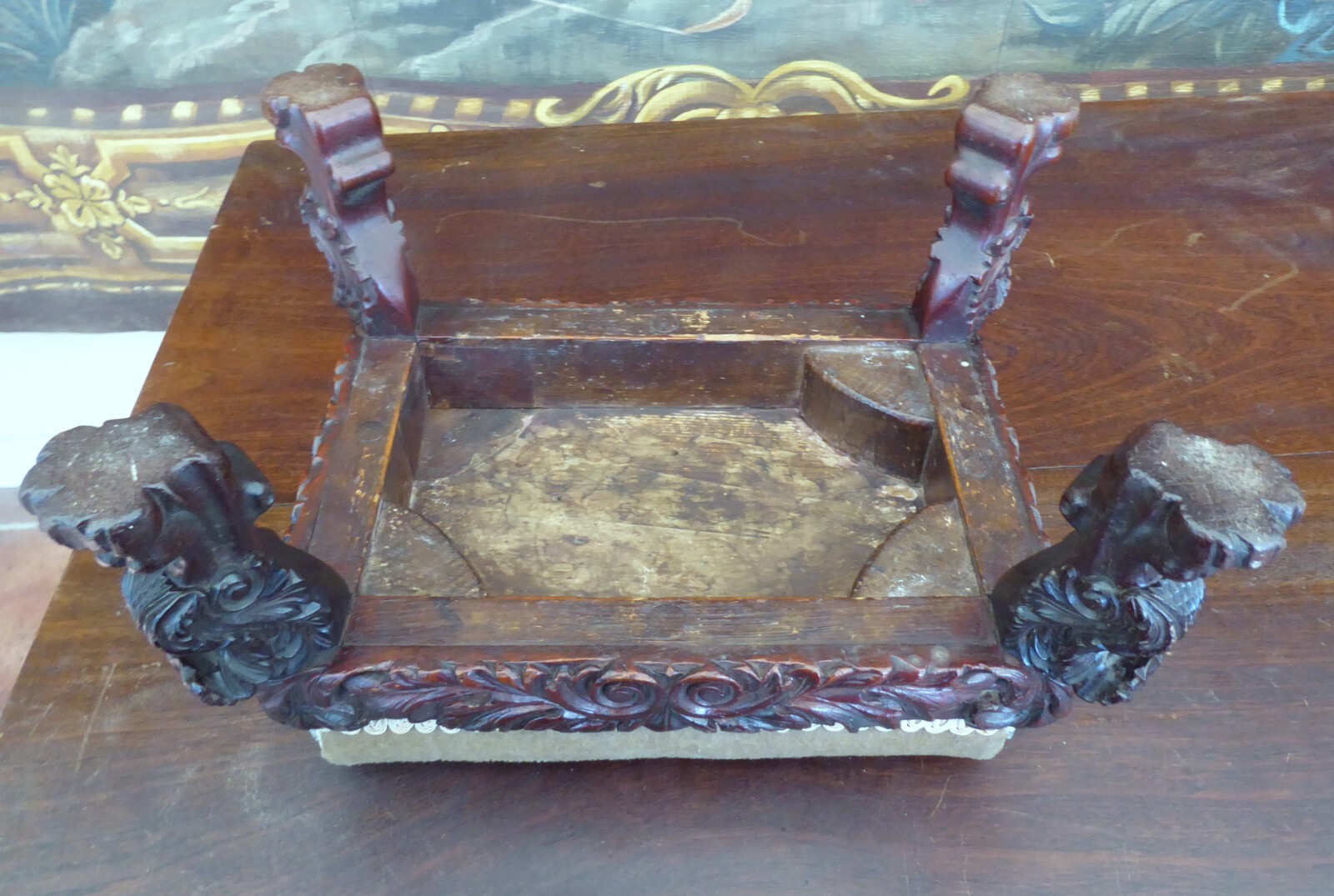 BEADWORK STOOL STITCHED BY VICTORIAN GENTLEWOMAN 1860 FREE SHIPPING ENGLAND