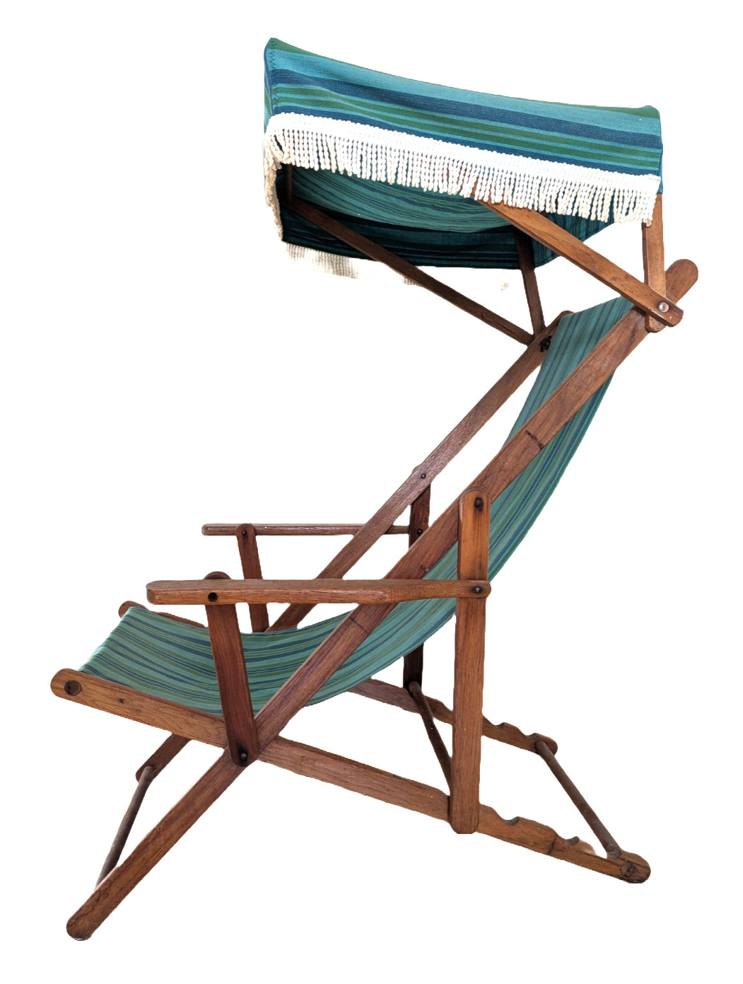 Antique Beach Chair – Genuine Edwardian Victorian Lounge Deck Steamer Chair