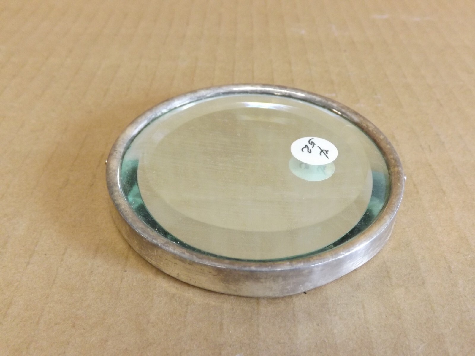 Vintage Sterling Silver Table Vanity 3″ Round Mirror Estate Find Unmarked
