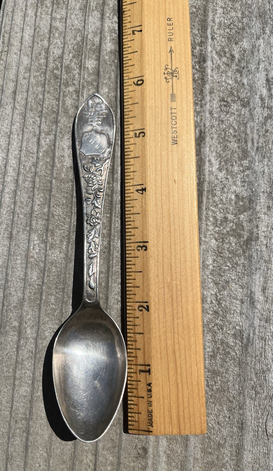 Vintage Chinese Export Silver Spoon Marked HC Longevity Tested Silver 26.7 Grams